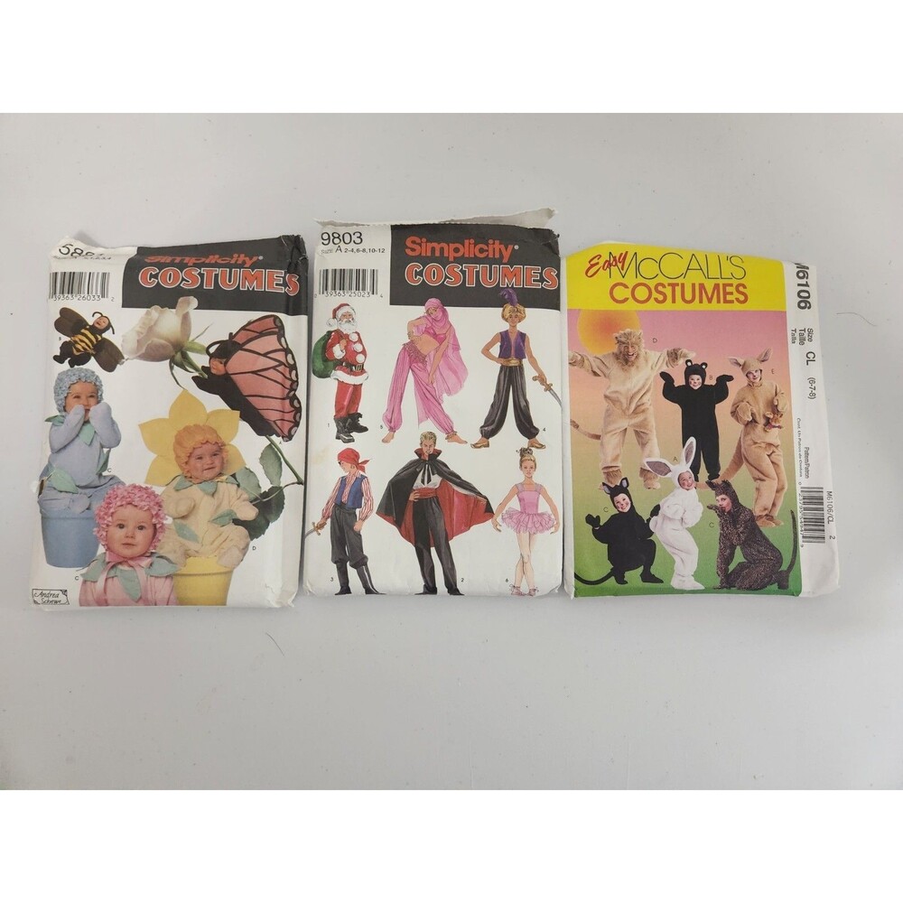 Lot 3 SIMPLICITY AND Mc CALLS Patterns Children Adults Costumes party